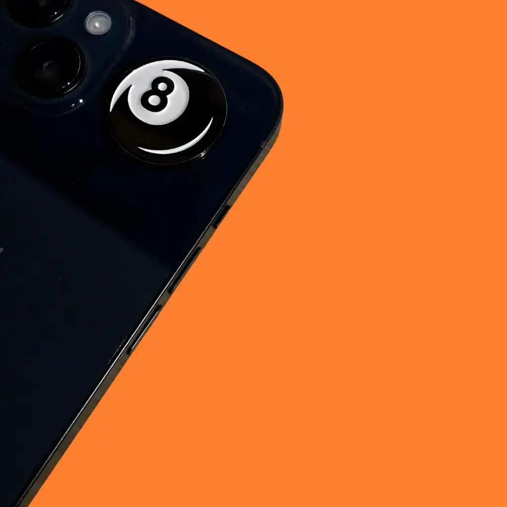 ستيكر معدني كرة البلياردو 8  كلاسيكي