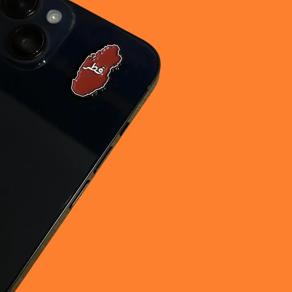 Metal sticker map of Qatar