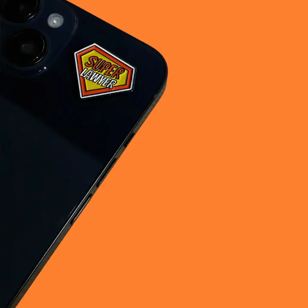 super lawyer metal sticker