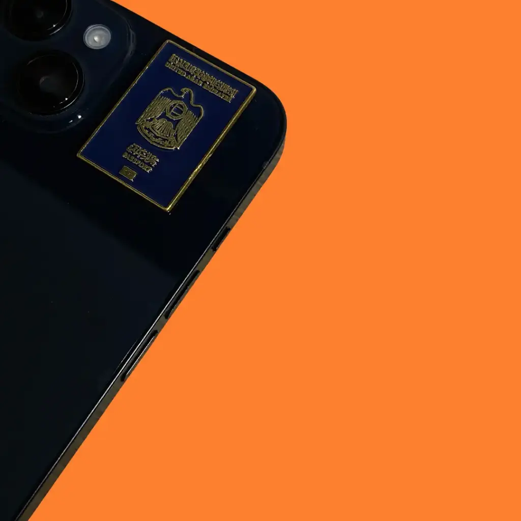 UAE passport metal sticker