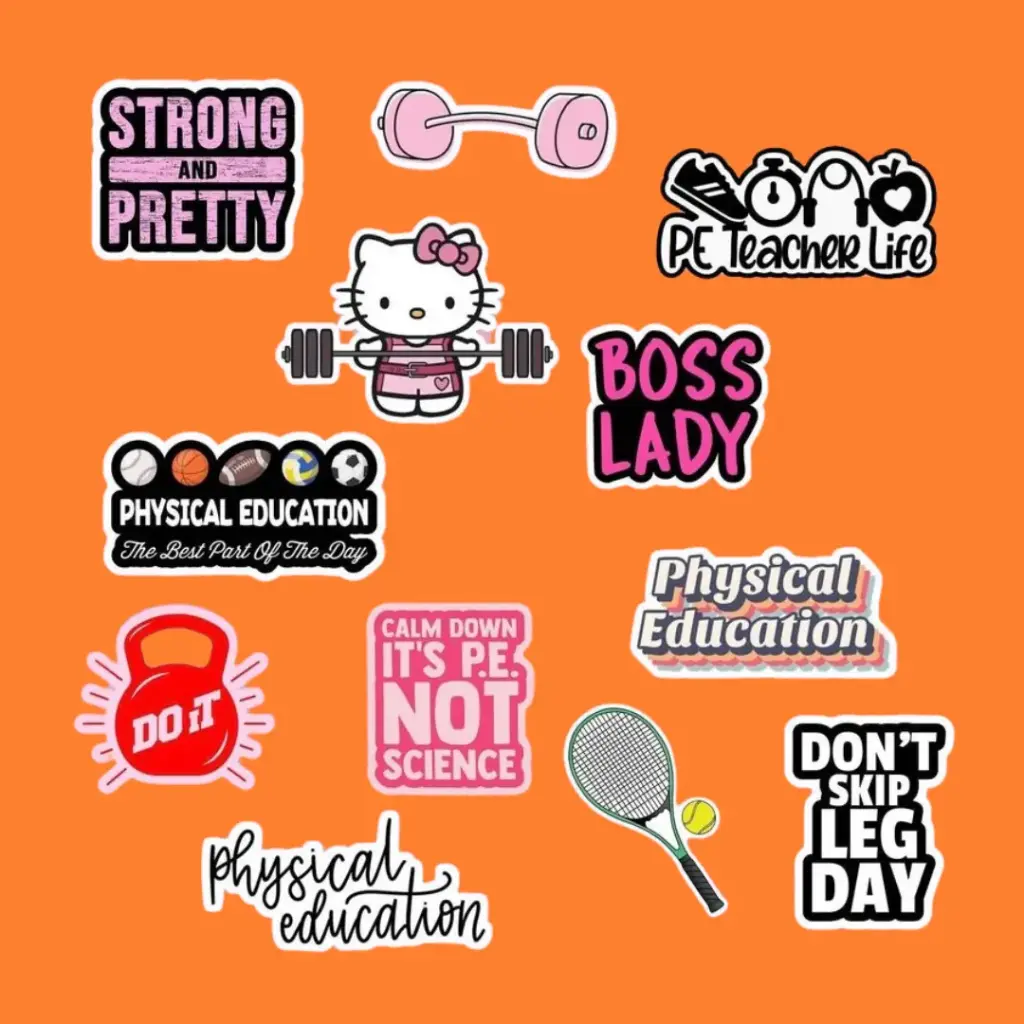 Gym Sticker Set for Girls - Strength, Style, and Motivation