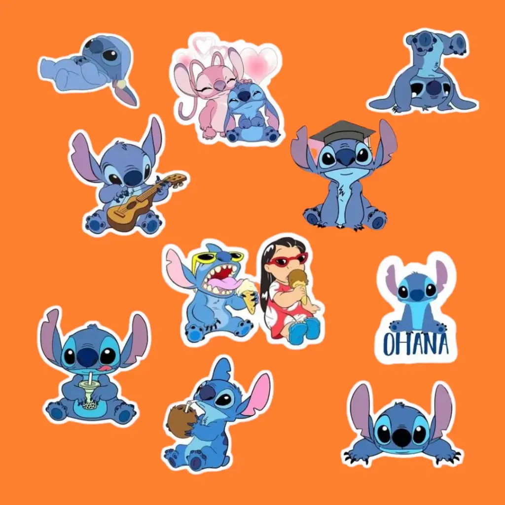 Stitch Sticker Set Cute Madness in Cartoon Style