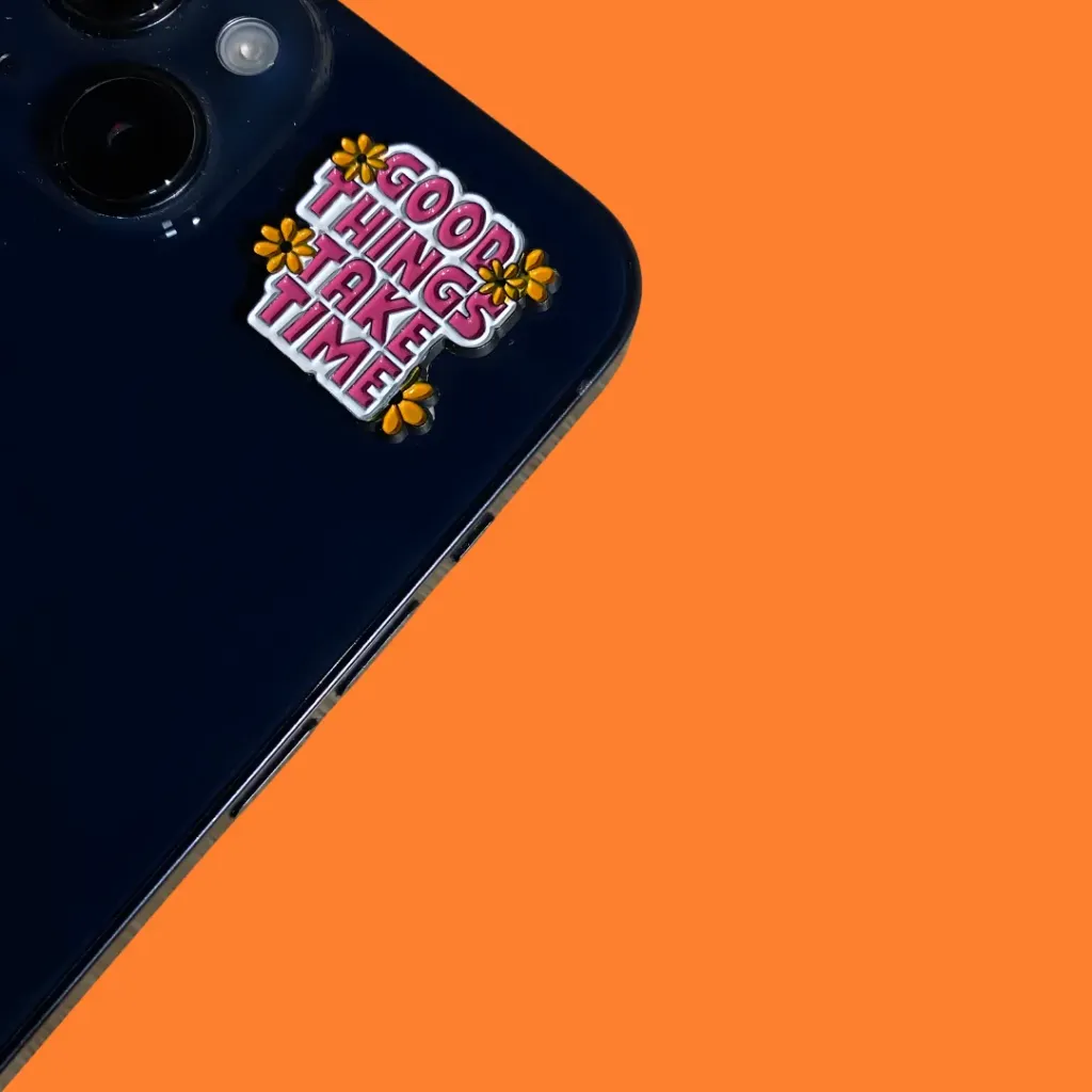 Metal sticker motivational phrase