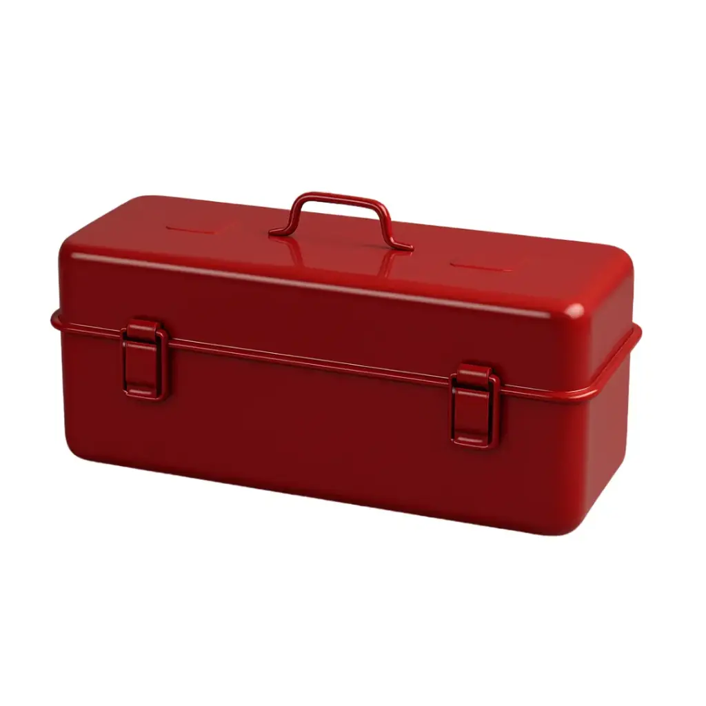 بوكس معدني ادوات الشاي لون احمر