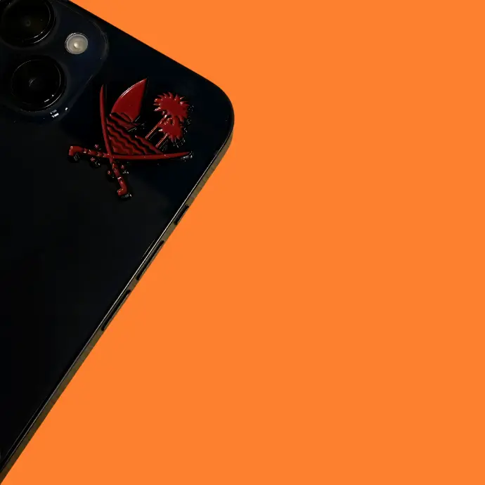 Metal sticker of the State of Qatar