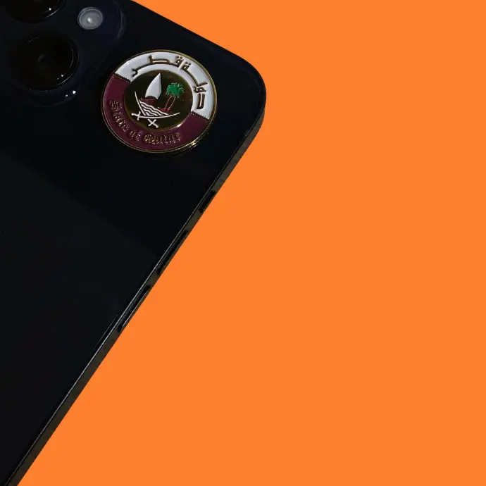 Metal sticker of the State of Qatar