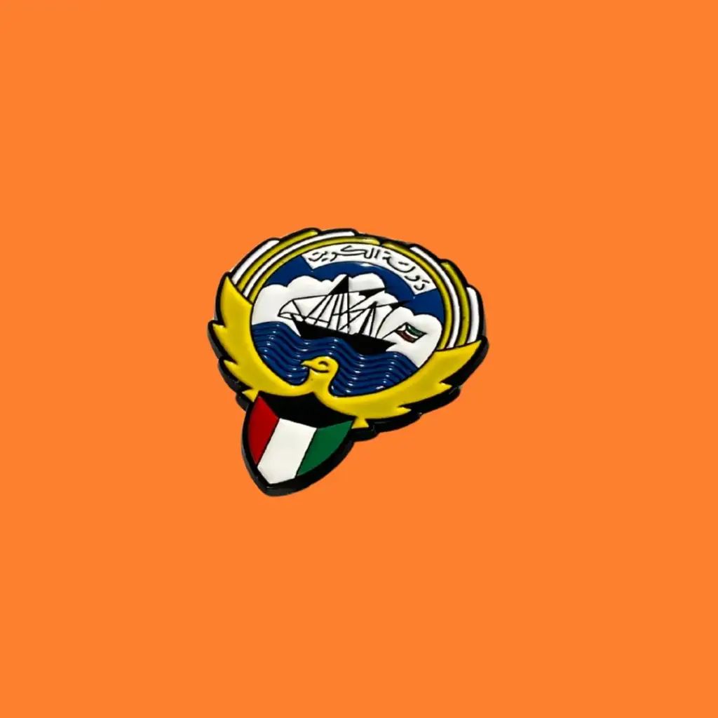 Metal sticker of the State of Kuwait