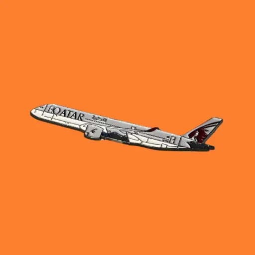 ستيكر حديد طيران القطرية Metal Sticker Qatar Airways
