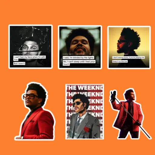 ستيكرات The Weeknd – تصاميم مميزة لعشاق الموسيقى العالمية